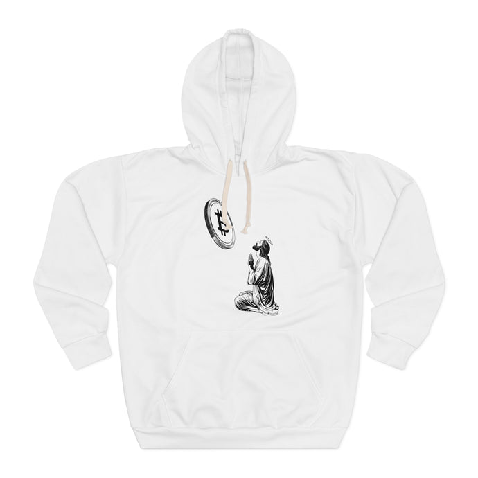 Bitcoin Jesus Unisex Pullover Hoodie (White)