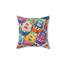 Load image into Gallery viewer, Bitcoin Pop Art Square Pillow
