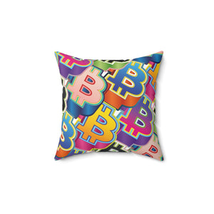 Bitcoin Pop Art Square Pillow