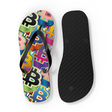 Load image into Gallery viewer, Bitcoin Pop Art Unisex Flip Flops
