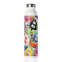 Load image into Gallery viewer, Bitcoin Pop Art Slim Water Bottle
