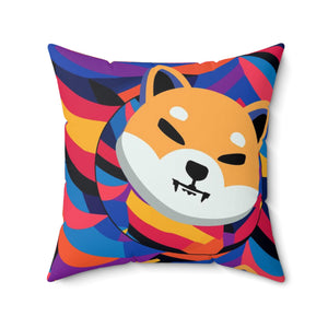 Shiba Inu Abstrak Spun Polyester Square Pillow