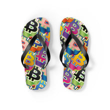 Load image into Gallery viewer, Bitcoin Pop Art Unisex Flip Flops
