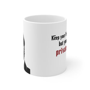 Michael Corleone, "Keep your enemies close but private keys..." Mug 11oz