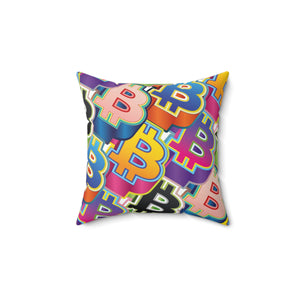 Bitcoin Pop Art Square Pillow