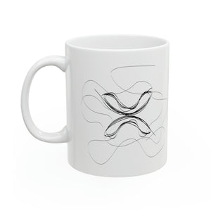 XRP Line Art BW Ceramic Mug, 11oz