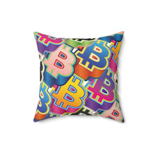 Load image into Gallery viewer, Bitcoin Pop Art Square Pillow
