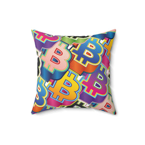 Bitcoin Pop Art Square Pillow