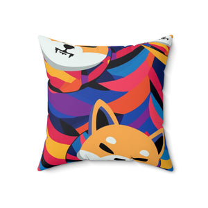 Shiba Inu Abstrak Spun Polyester Square Pillow