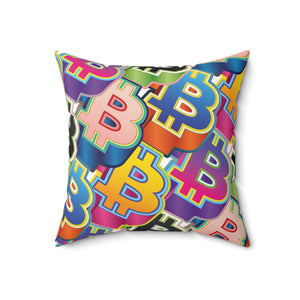 Bitcoin Pop Art Square Pillow