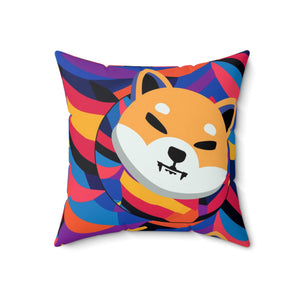 Shiba Inu Abstrak Spun Polyester Square Pillow