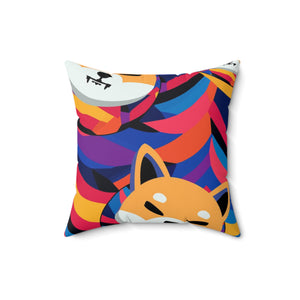 Shiba Inu Abstrak Spun Polyester Square Pillow