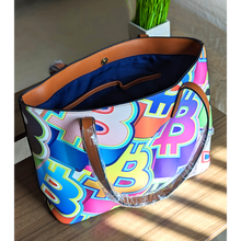 Load image into Gallery viewer, Bitcoin Pop Art Vegan Leather Tote
