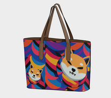Load image into Gallery viewer, Shiba Inu Abstrak Vegan Leather Tote Bag
