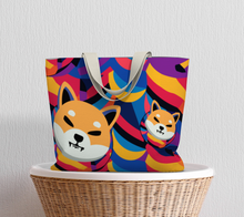 Load image into Gallery viewer, Shiba Inu Abstrak Large Tote Bag
