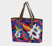 Load image into Gallery viewer, Bitcoin Abstrak Vegan Leather Tote Bag
