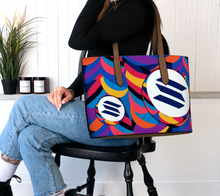 Load image into Gallery viewer, Solana Abstrak Vegan Leather Tote Bag
