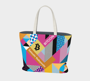 Bitcoin Isometrik Large Tote Bag